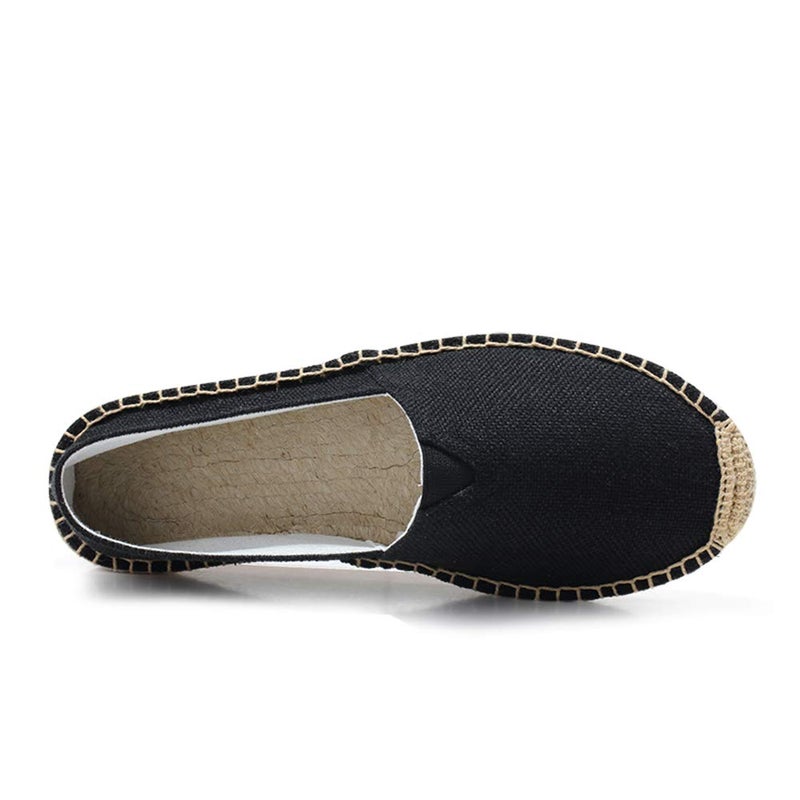 fereshte Unisex Espadrilles Flats Mens Womens Alpargata Breathable Slip On Canvas Shoes Black Label Size 44-270mm - US 11.5 Women/10 Men - Image 3